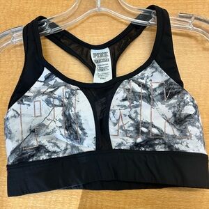 PINK Victoria's Secret Ultimate Black and Gray Sports Bra
